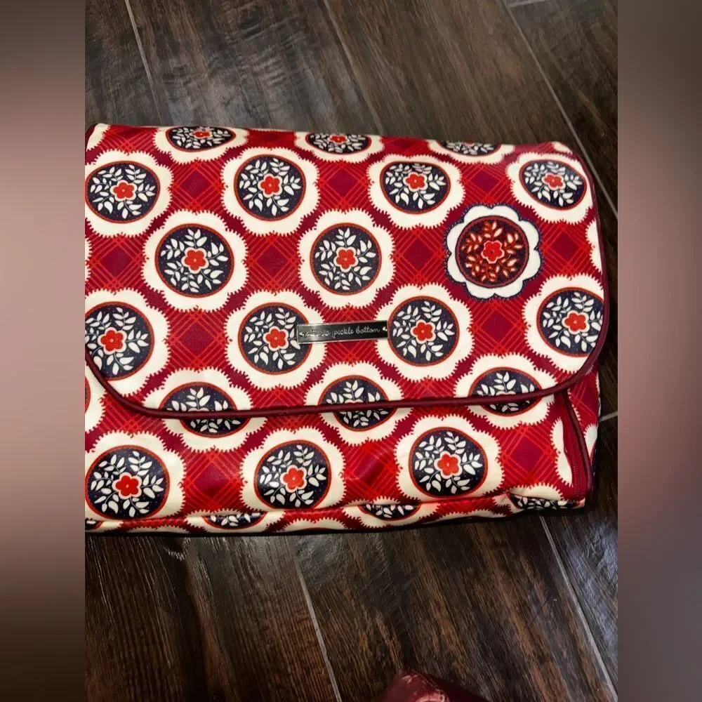 Petunia Pickle Bottom Boxy Backpack Diaper Bag - Vibrant Red Pattern